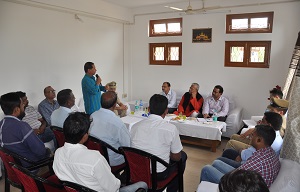 The Governor of Arunachal Pradesh Shri P.B. Acharya interacting with the members of the Business Community of Namsai at Namsai on 5th August 2017.